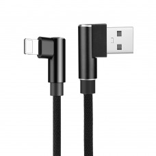 Cabo USB de Nylon Carregador Lightning para iPhone Saída Lateral